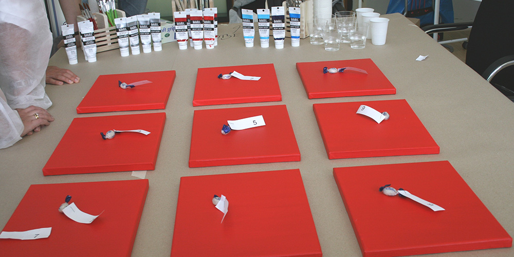 Paint Event - Beiersdorf, präparierter Tisch